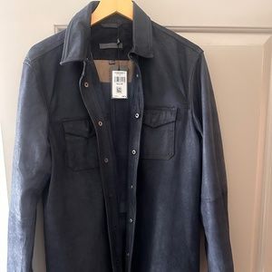 John Varvatos, indigo, suede coat